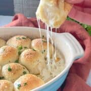 garlic bread rolls filled with stretchy cheese.