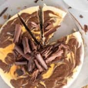 chocolate swirl cheesecake.