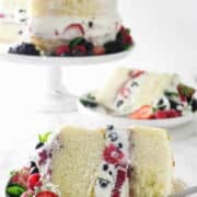 Hot milk sponge cake with berries.