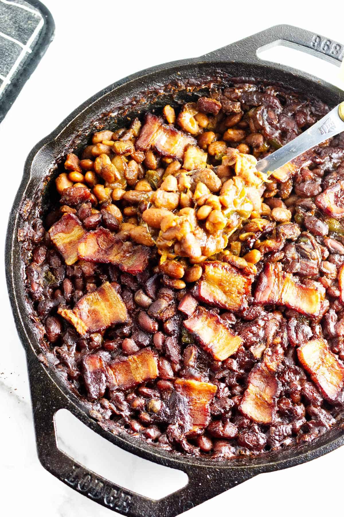 Smoked baked beans.