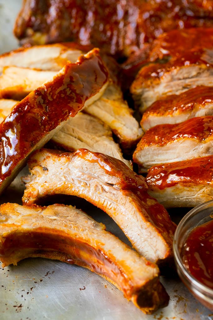 smoked ribs with bbq sauce on them will have your dad finger licking this fathers day.