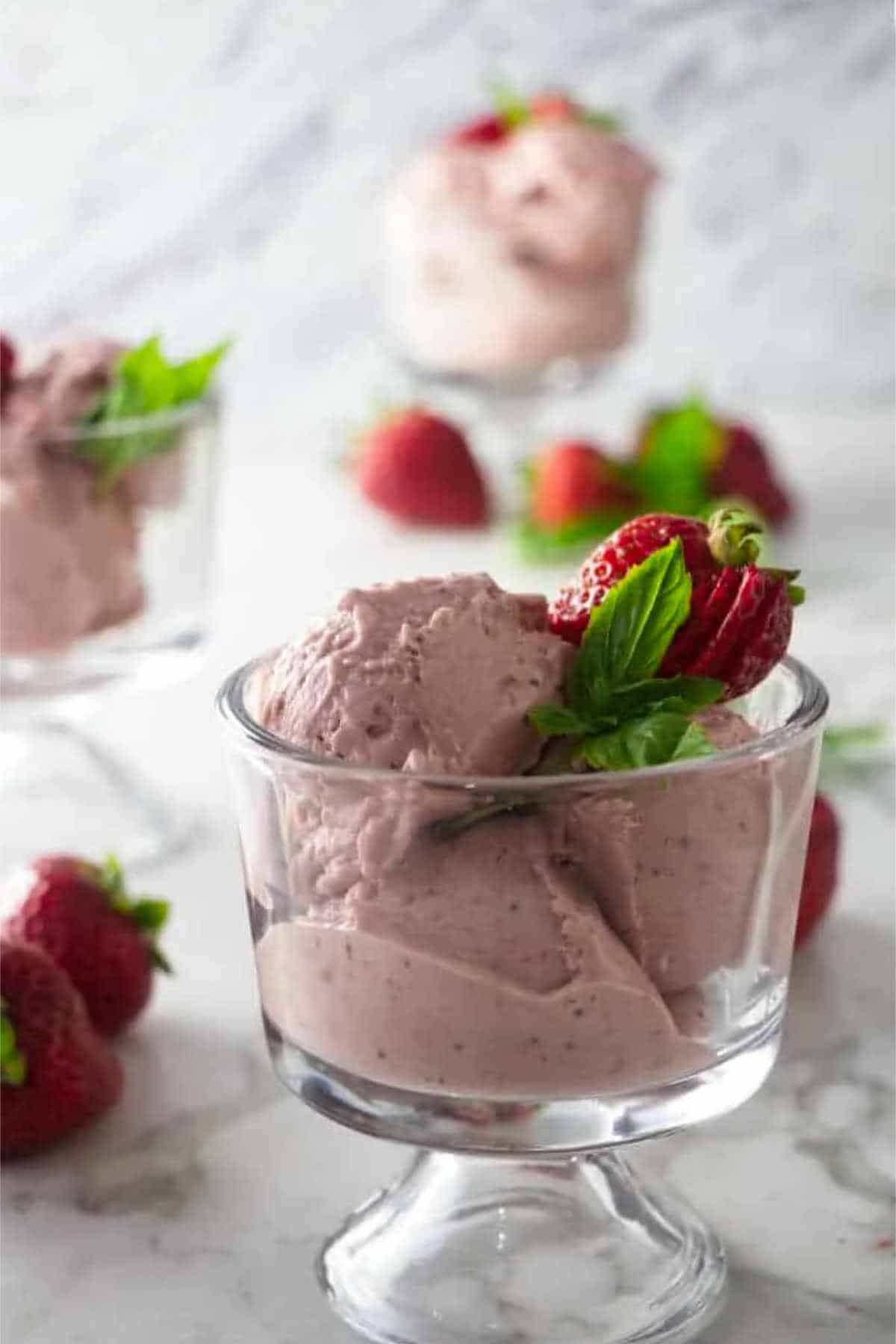 strawberry desserts goat cheese and strawberries ice cream.