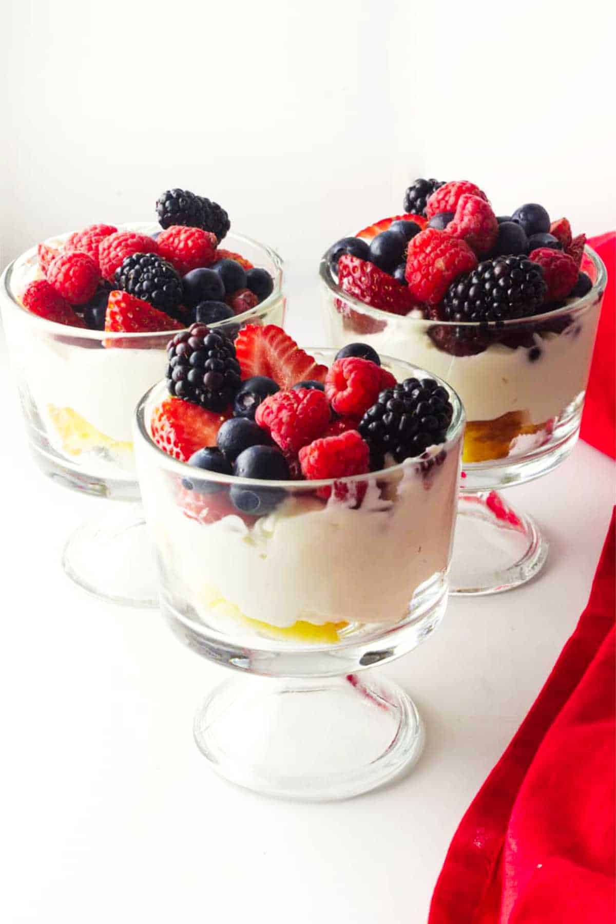summer berry trifles.