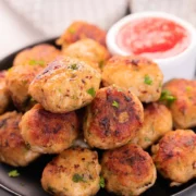 keto chicken meatballs for party finger foods.