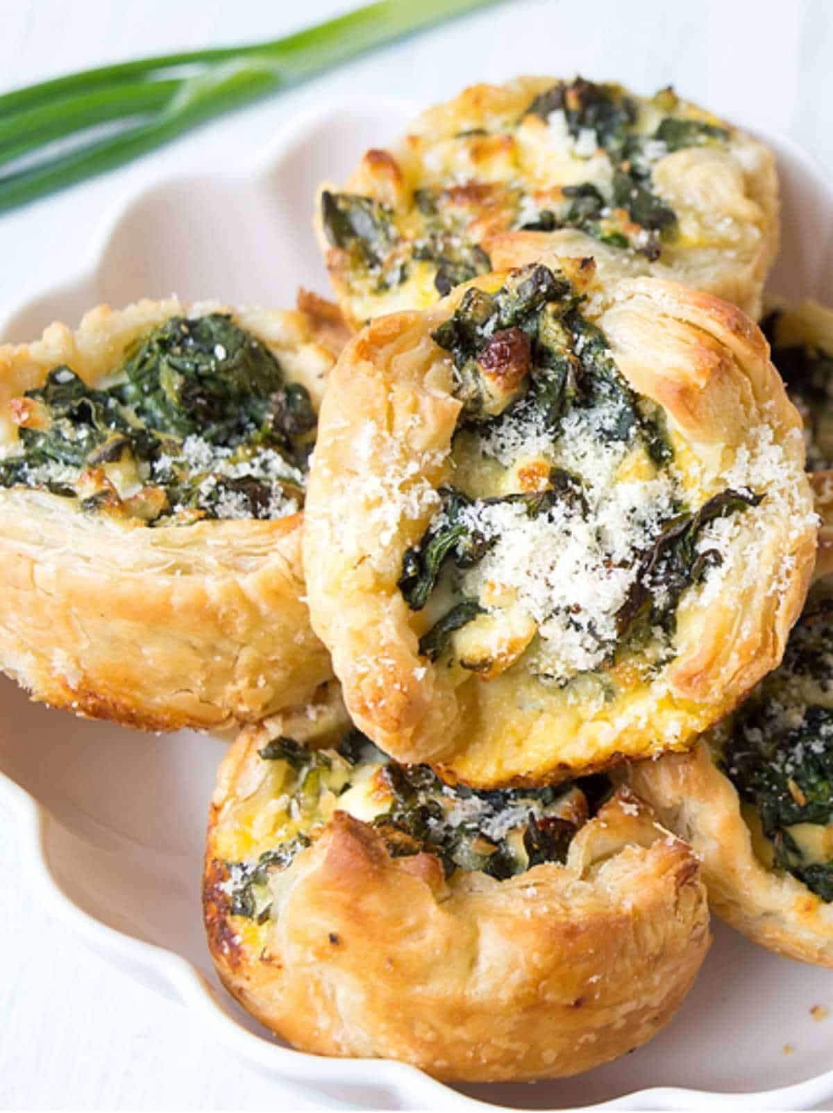 spinach puff pastry tarts.
