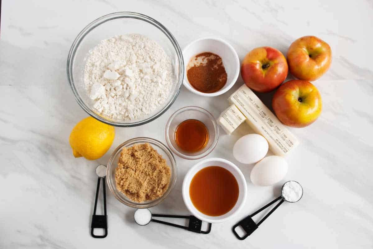 ingredients for apple cupcakes.