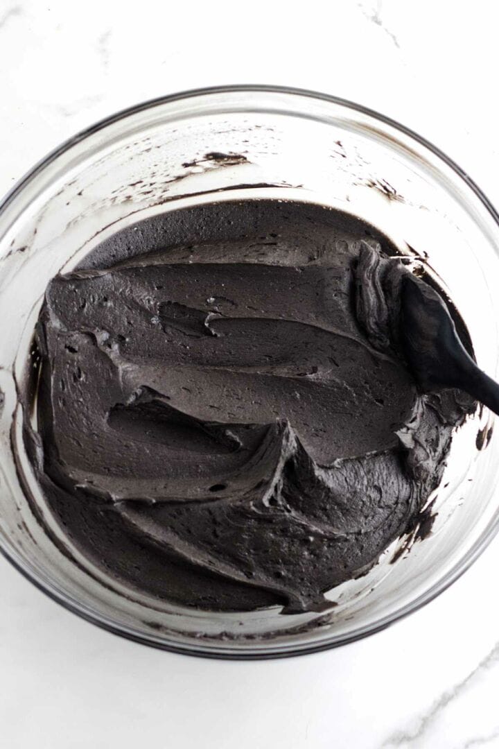 blended black buttercream.