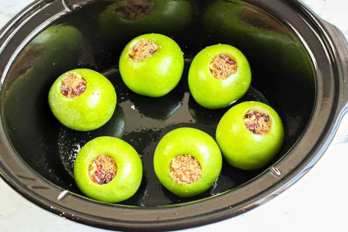 apples stuffed with brown sugar mixture.