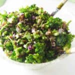 Walmart broccoli salad in a bowl.
