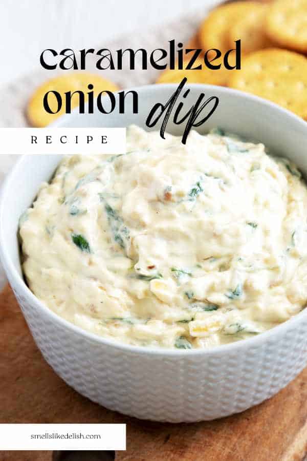 bowl of caramelized onion dip.