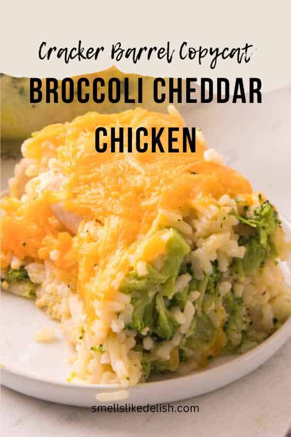 plate of broccoli cheddar chicken.