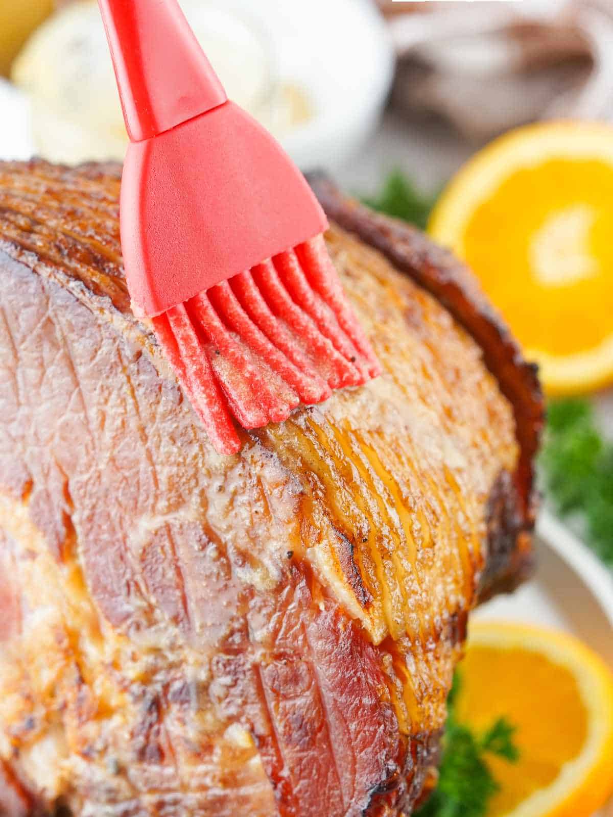 basting glaze on a ham.