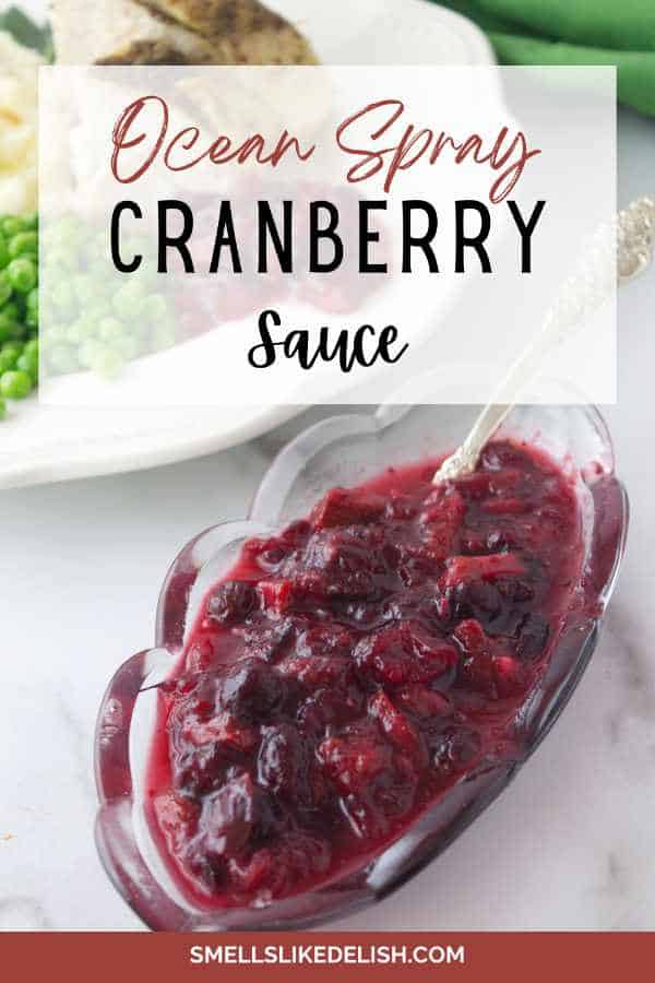 serving dish with homemade cranberry sauce.