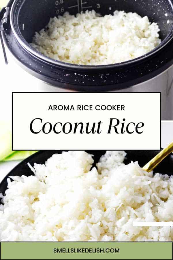 rice cooker coconut rice in a cooker.