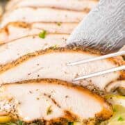 slices of smoked herb and garlic turkey.