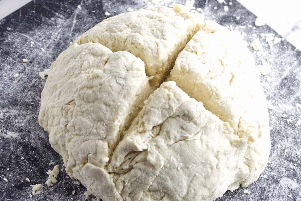 Cross cut make on ball of dough.