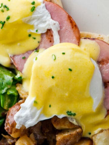 Eggs Benedict on an English muffin.