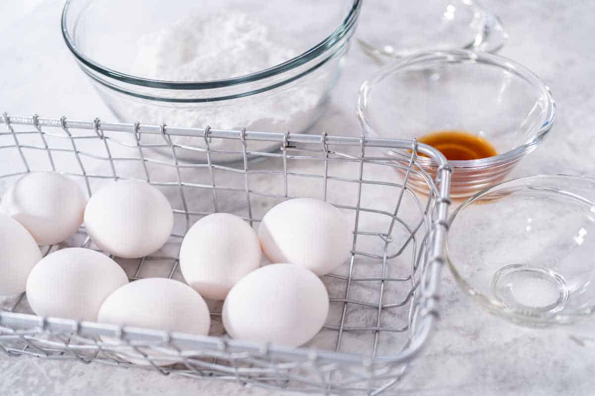 Room temperature eggs for making meringue.