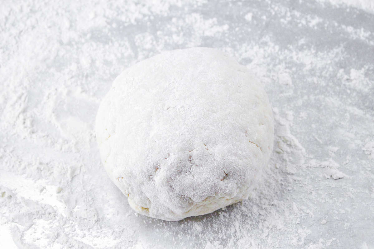 Ball of dough ready to bake.