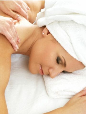 woman enjoying a massage.