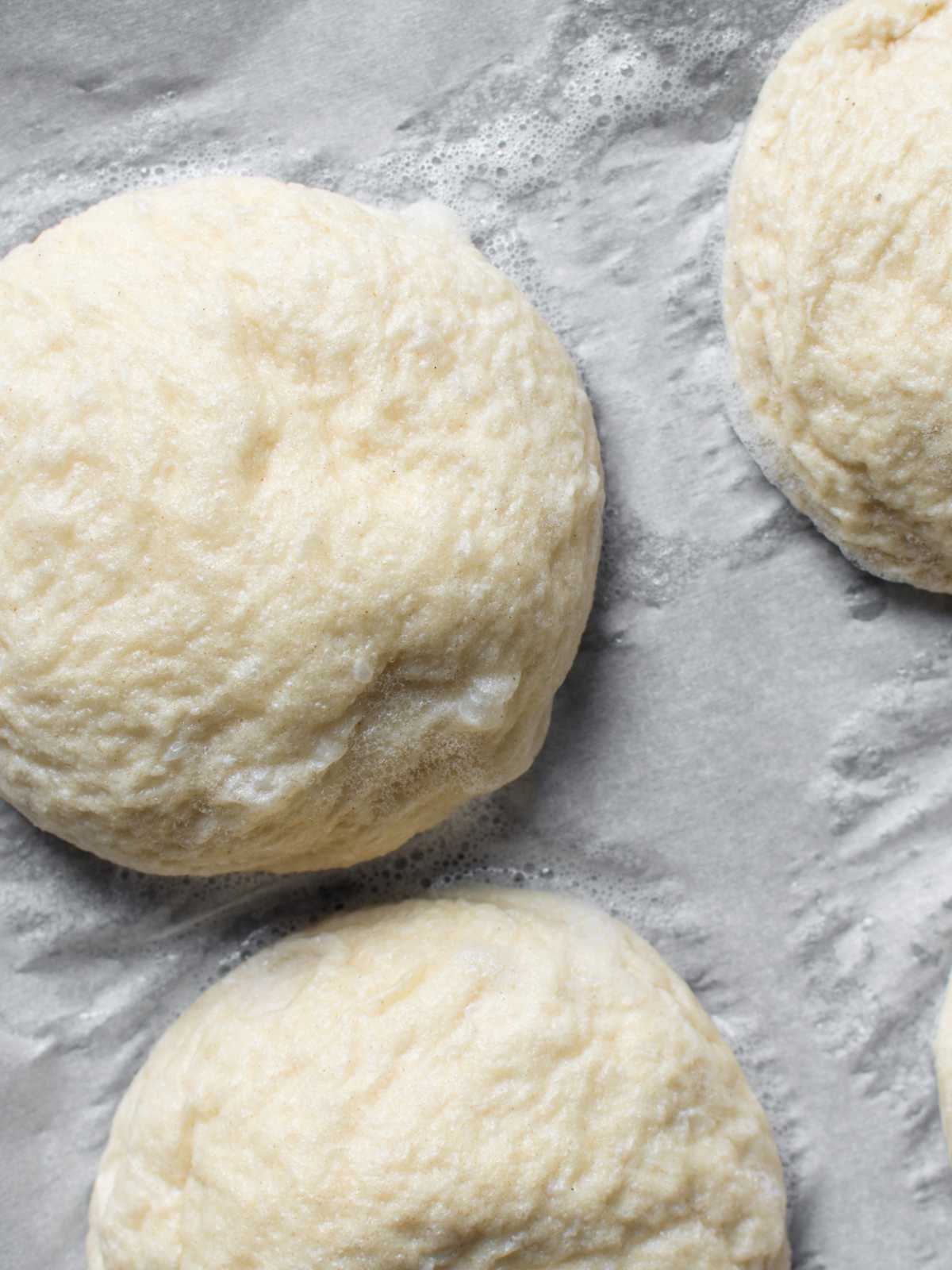 three balls of dough.