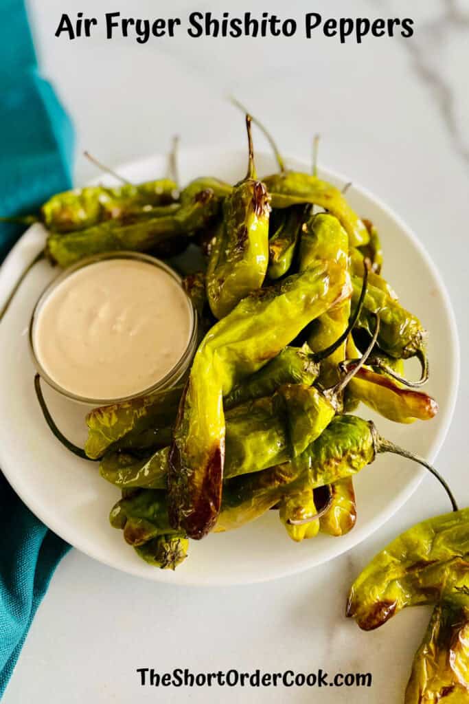 Air fryer shishito peppers for awesome air fryer appetizers.