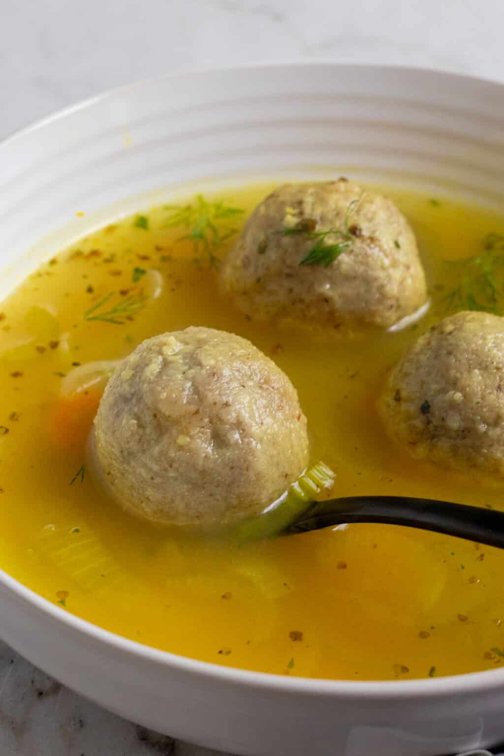 Vegan matzo ball soup.