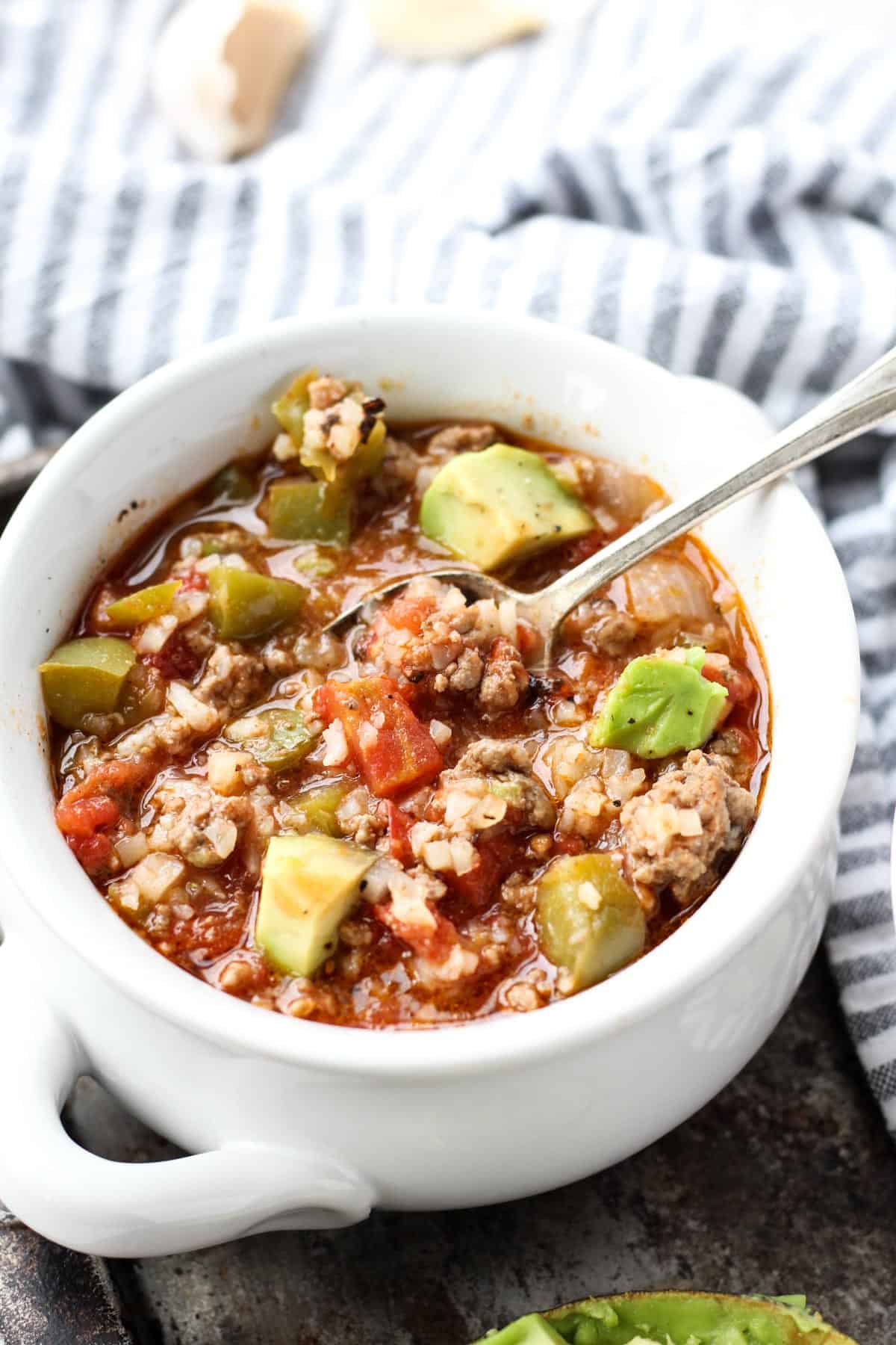 Healthy stuffed pepper soup.