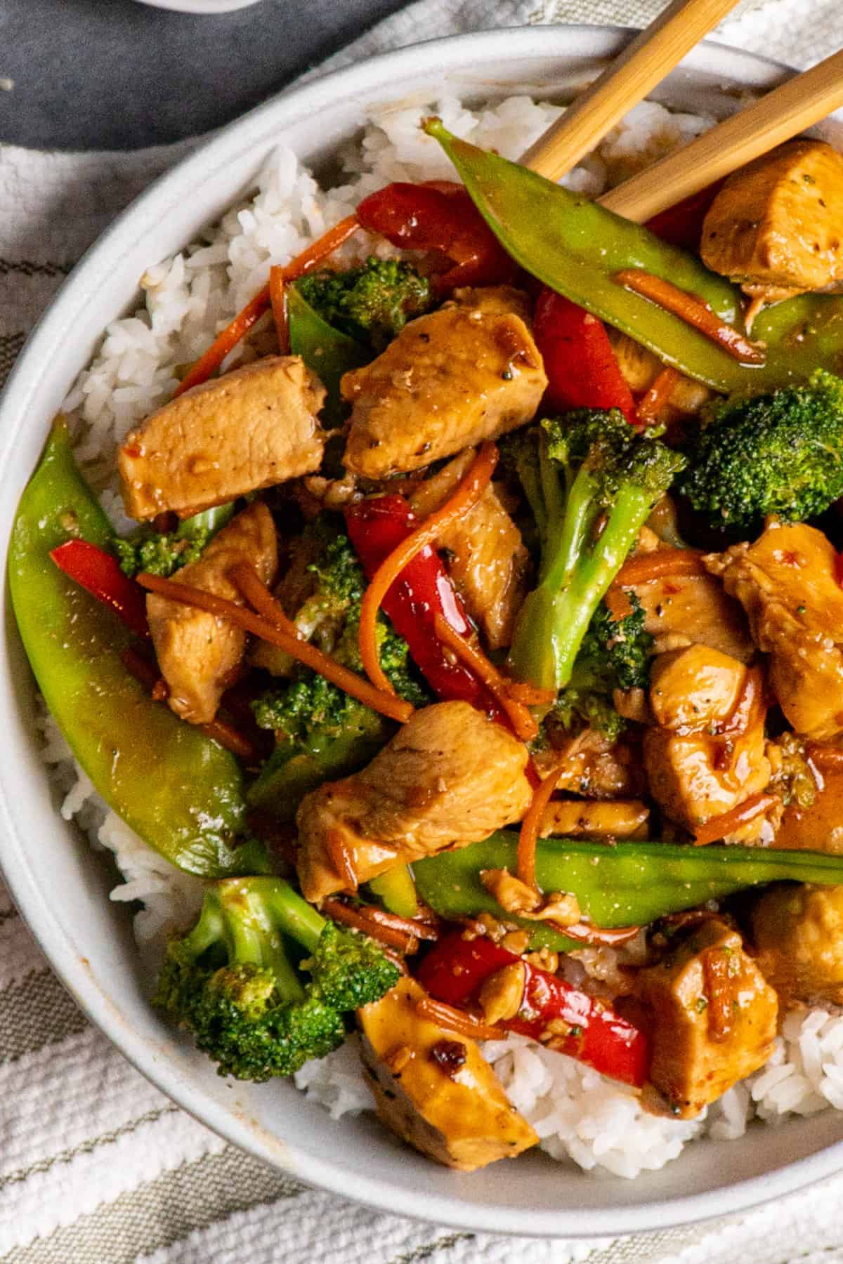 Honey Garlic chicken stir fry.