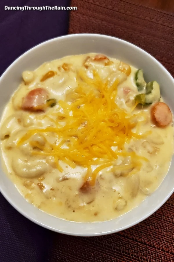 Mac and cheese soup recipe.