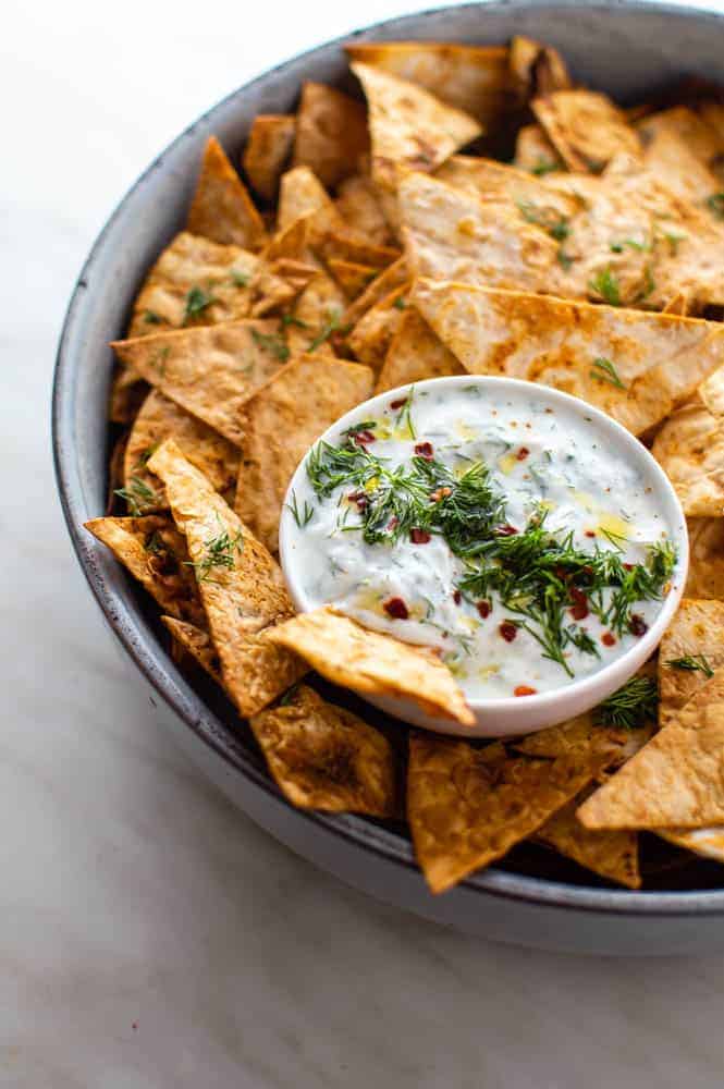 Air fryer pita chips for awesome air fryer appetizers.