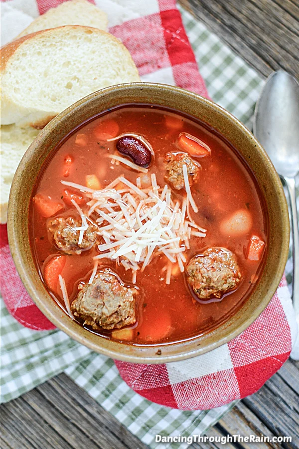 Slow cooker meatball soup.