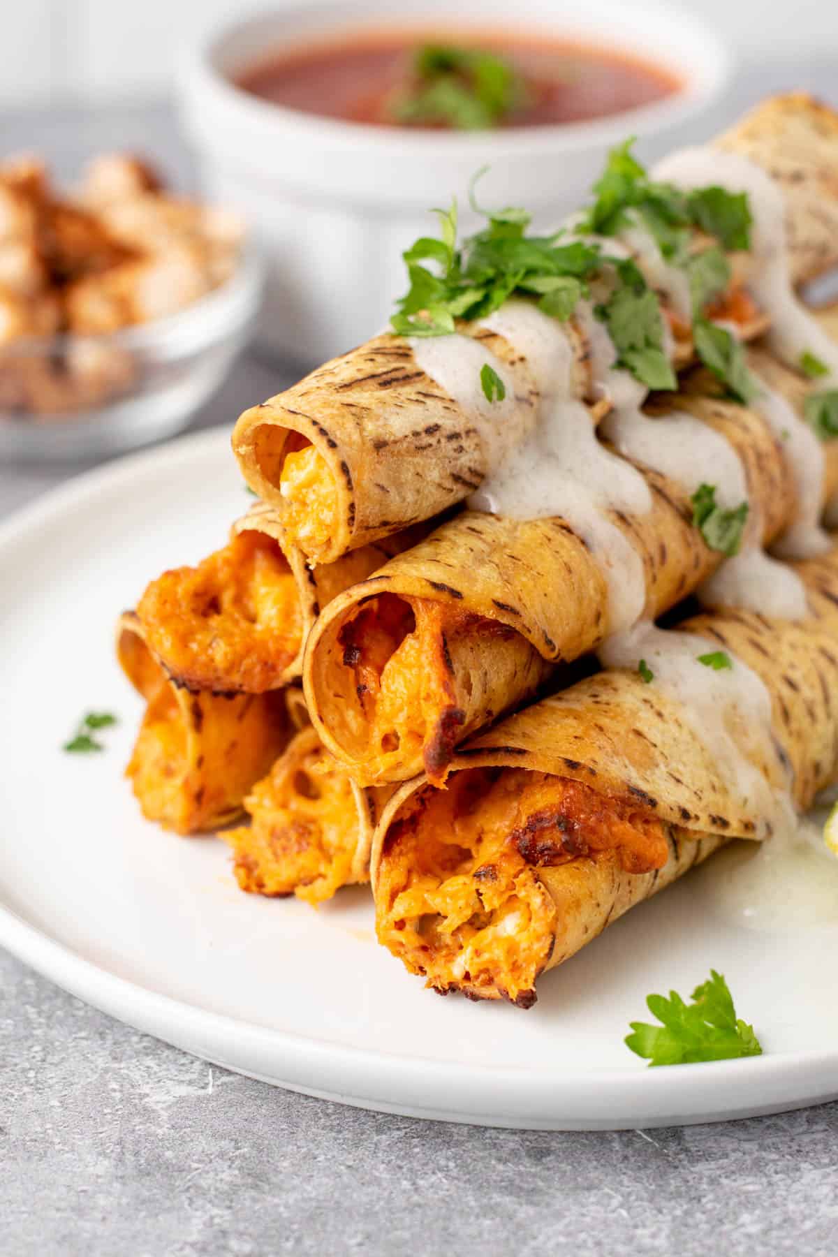 Air fryer gluten-free chicken taquitos for awesome air fryer appetizers.