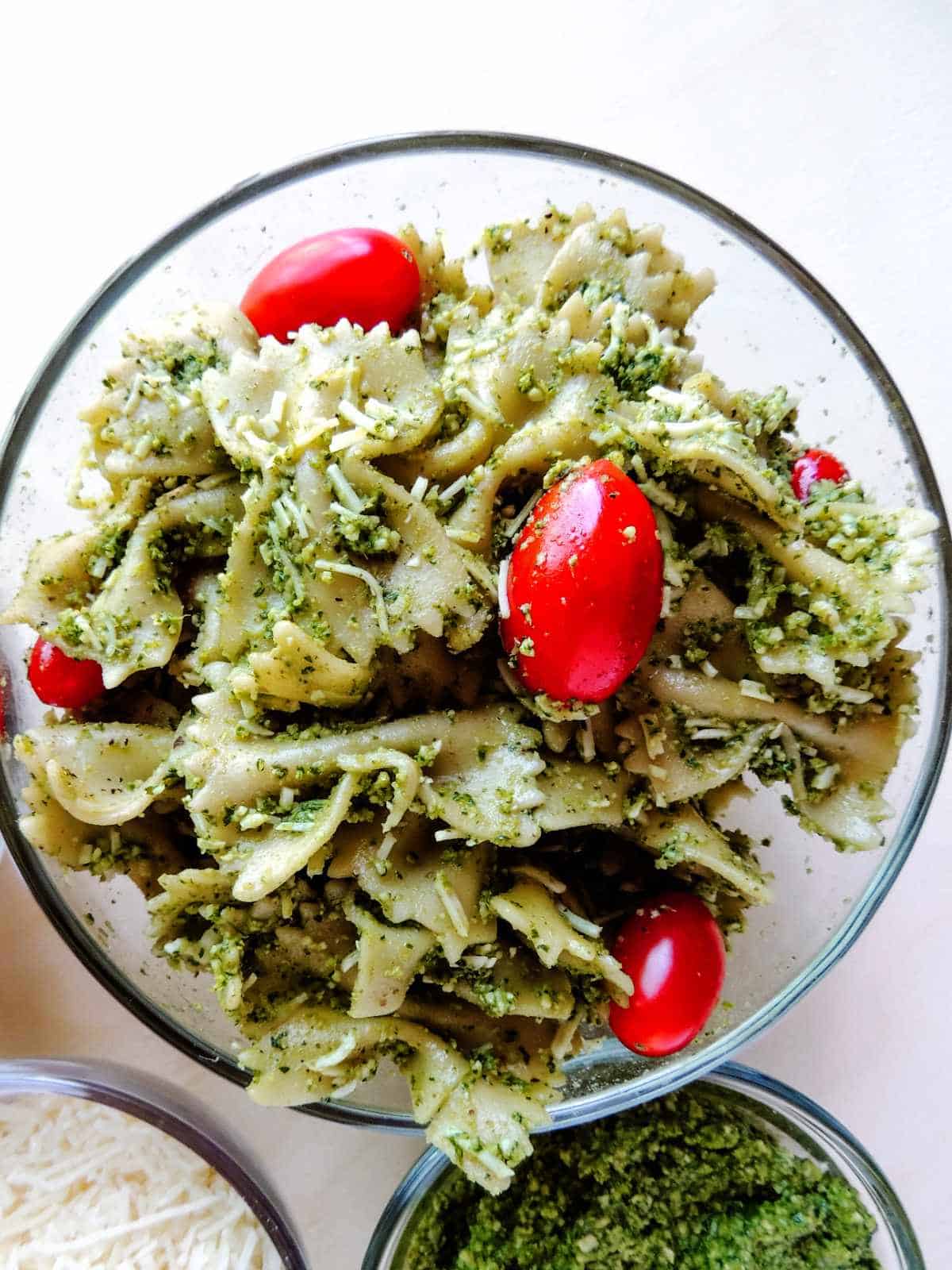 Bowtie Pasta Pesto Salad.