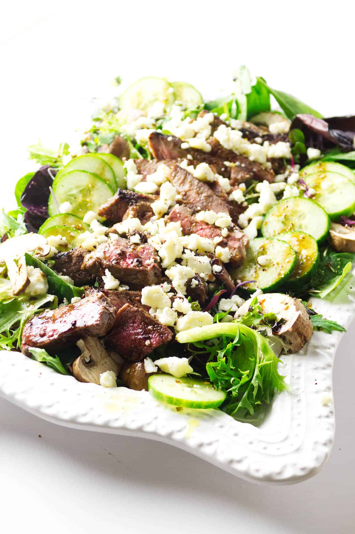 Steak, Spinach and Feta Salad.