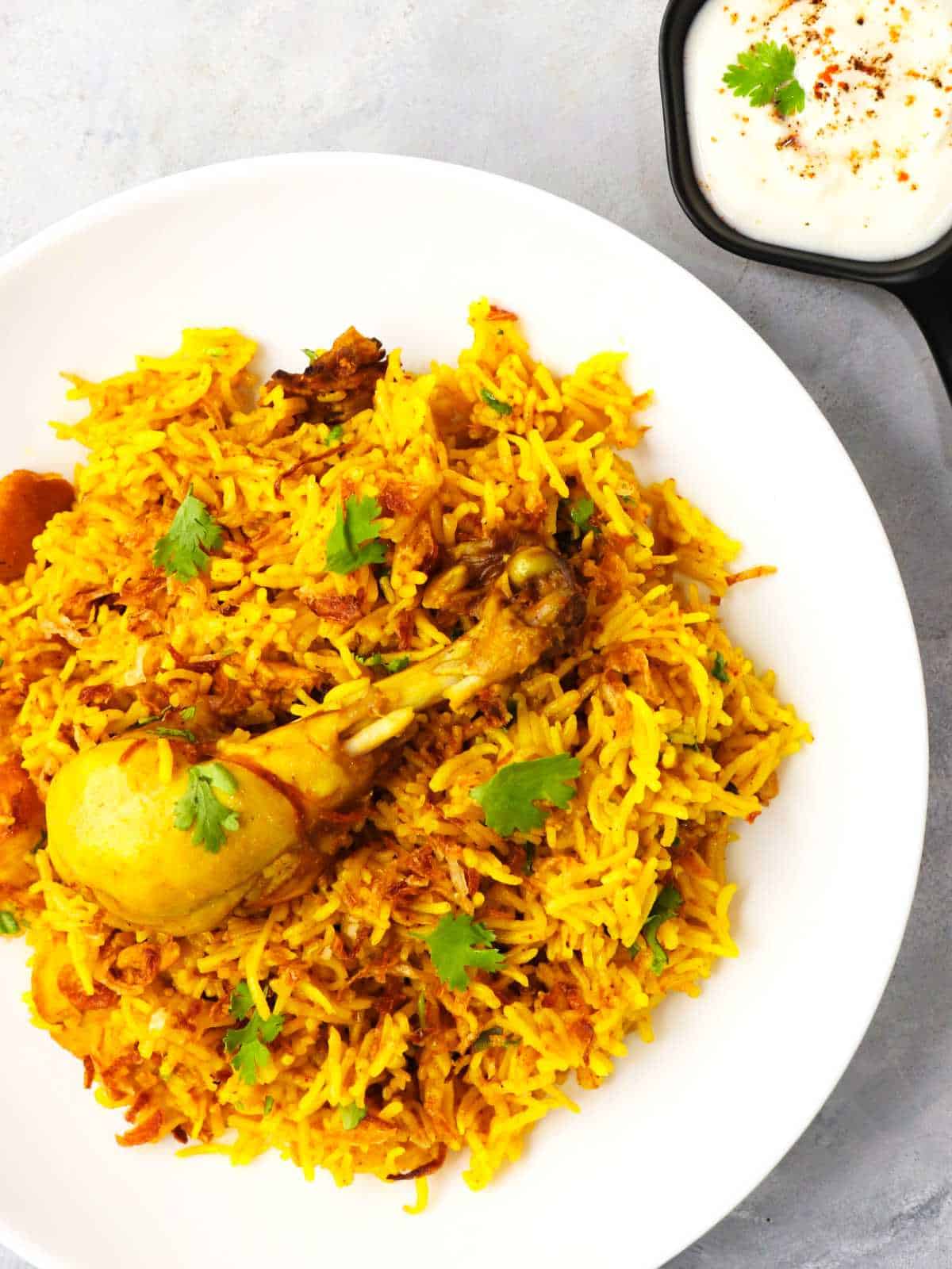 Chicken biryani one pot rice meal.