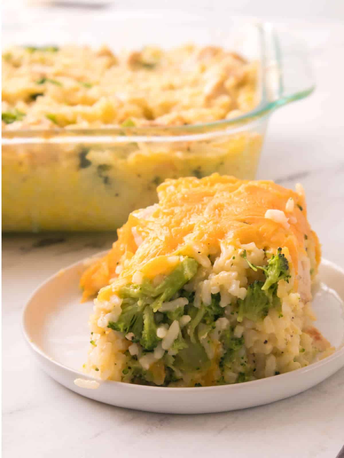 Copycat Cracker Barrel Chicken Broccoli Cheddar Casserole, one pot rice meal.