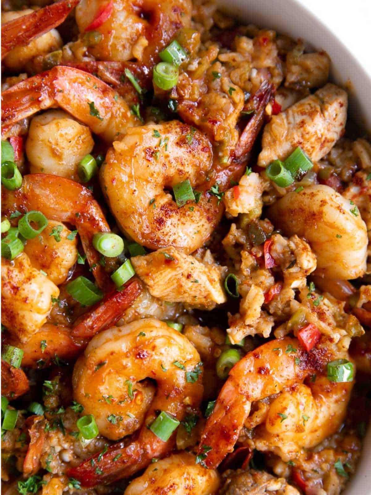 Shrimp Jambalaya one pot rice meal.