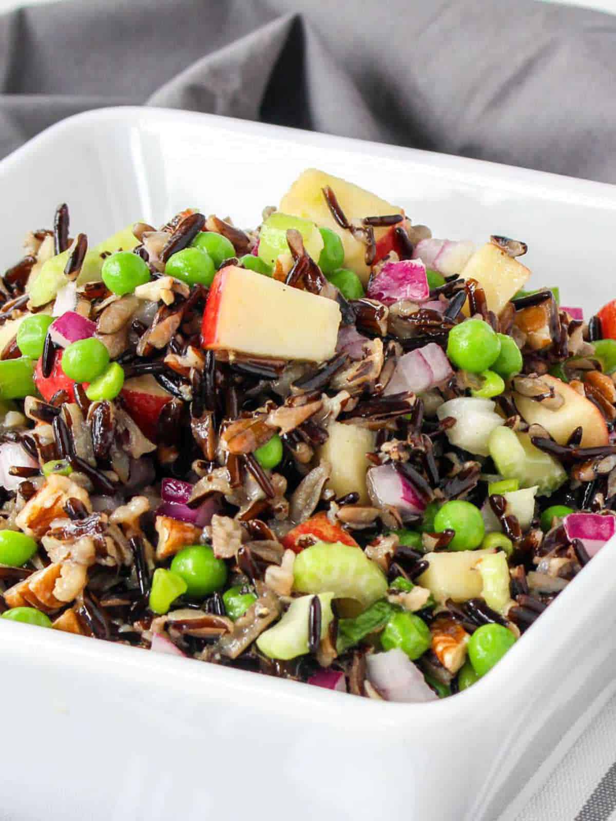 Wild Rice salad with apples and peas.