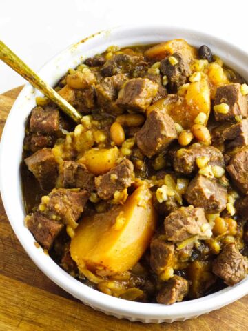 Beef and barley shabbat cholent.