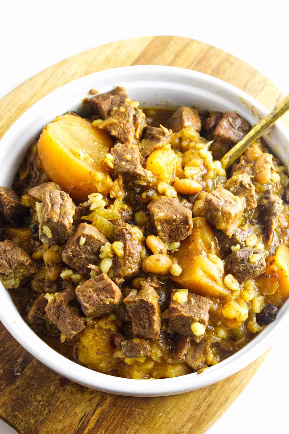 Beef and barley shabbat cholent.