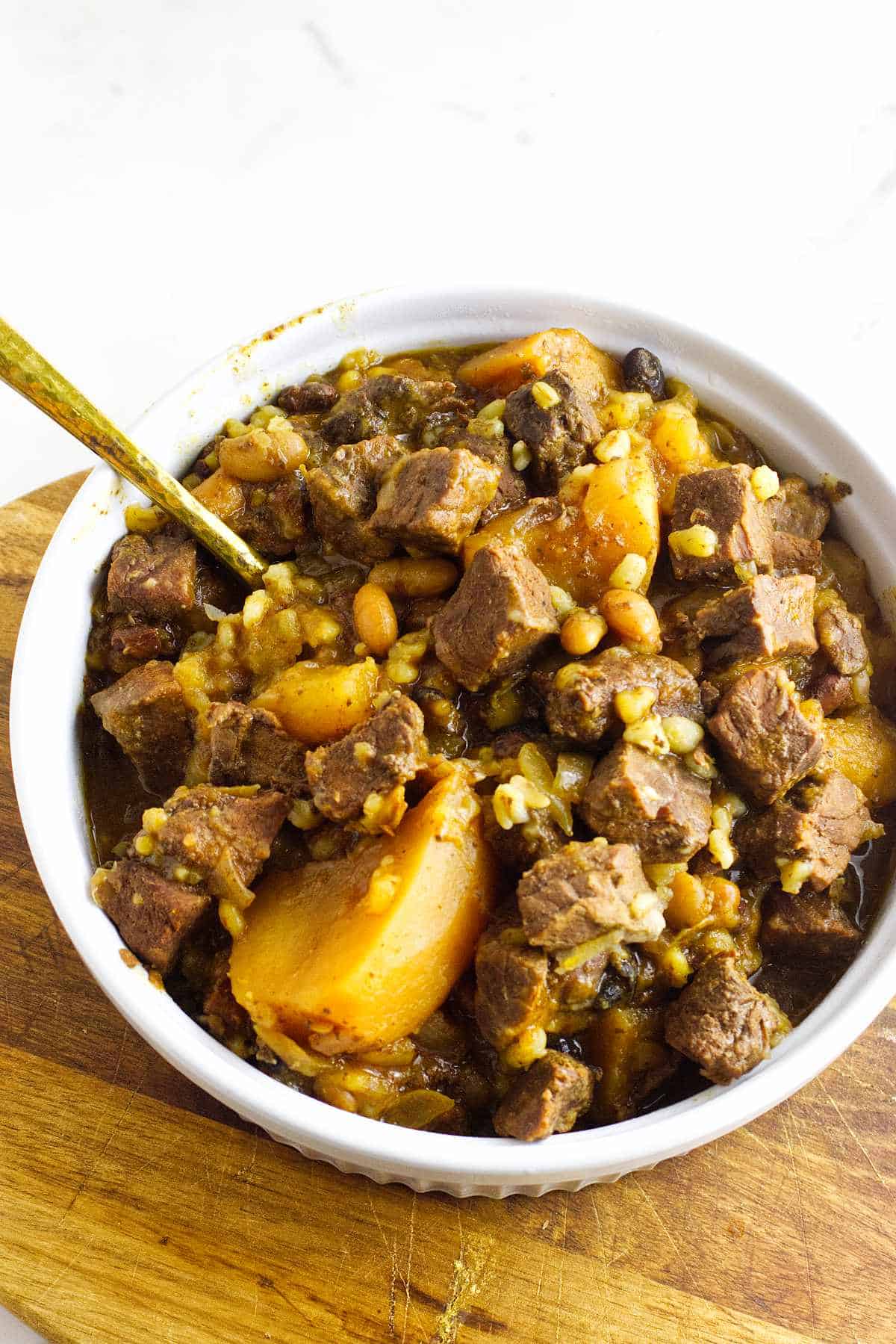 Beef and barley shabbat cholent.