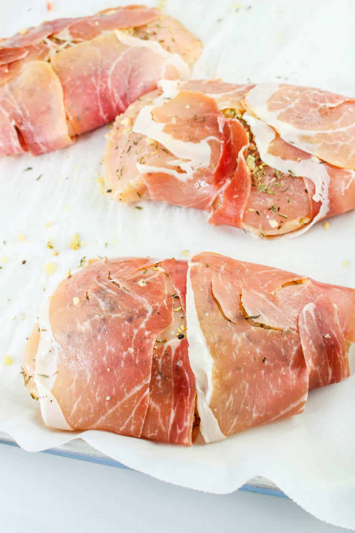 prosciutto wrapped chicken breasts.