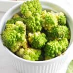 Roasted Romanesco with Parmesan Cheese and Pepper.