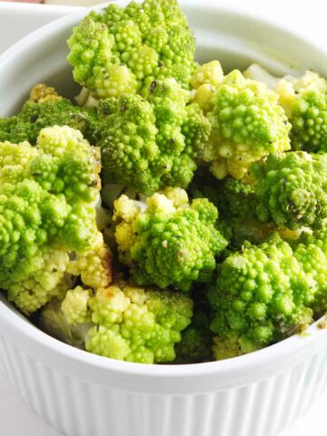 Roasted Romanesco with Parmesan Cheese and Pepper.