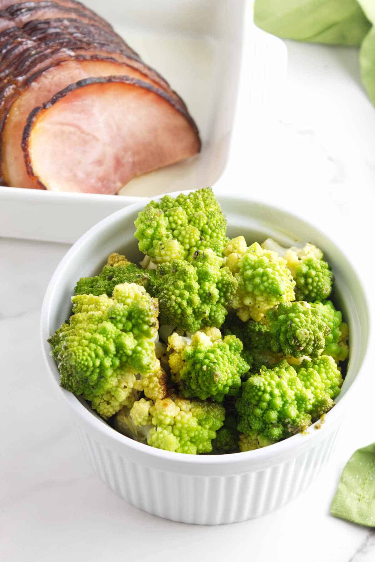 Roasted Romanesco with Parmesan Cheese and Pepper.