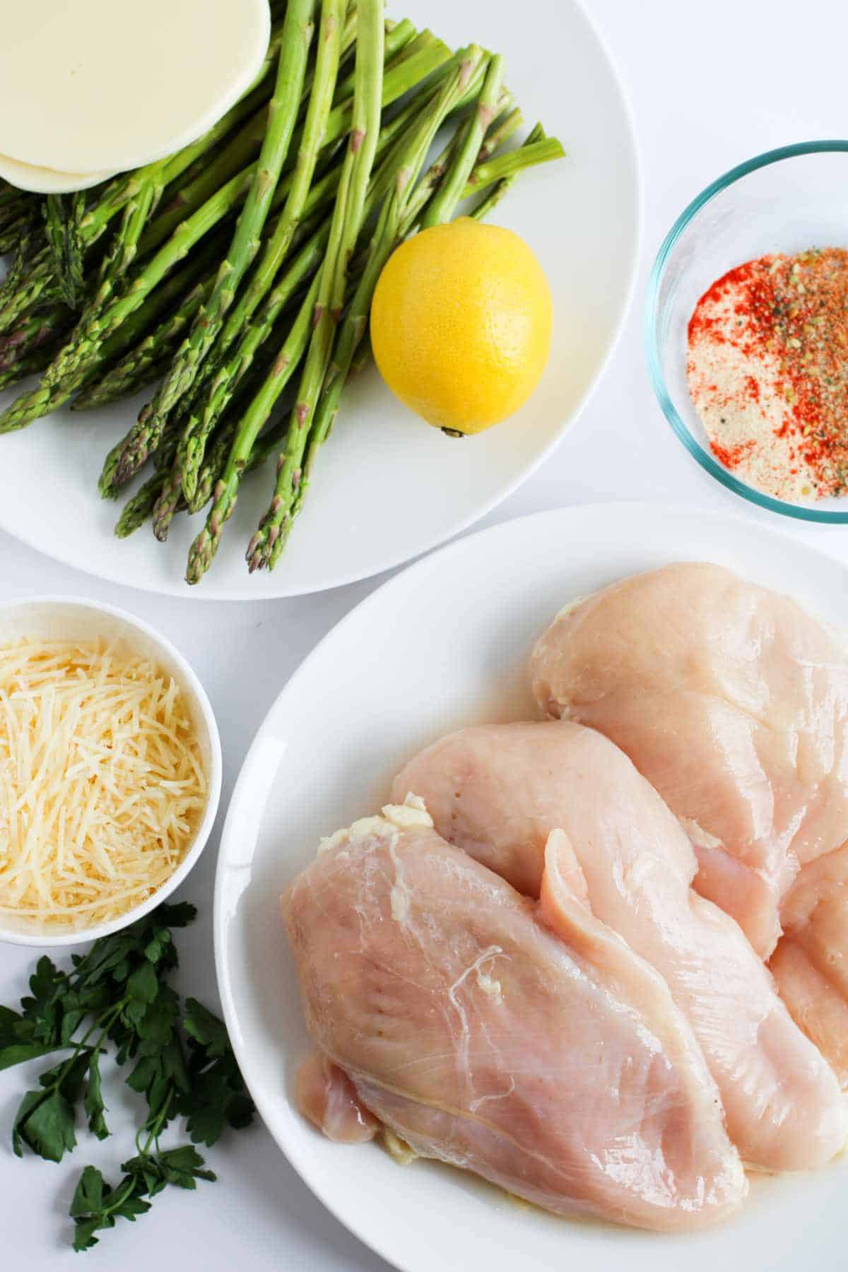 ingredients for cheese stuffed chicken breasts.