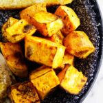 air fried sweet potato cubes.