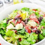 Bowl of antipasto chopped salad.