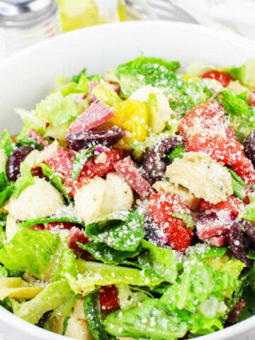 Bowl of antipasto chopped salad.